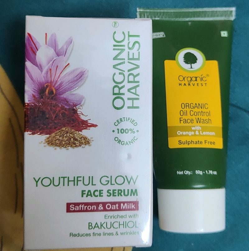 Combo Of Organic Harvest Face Wash And Serum