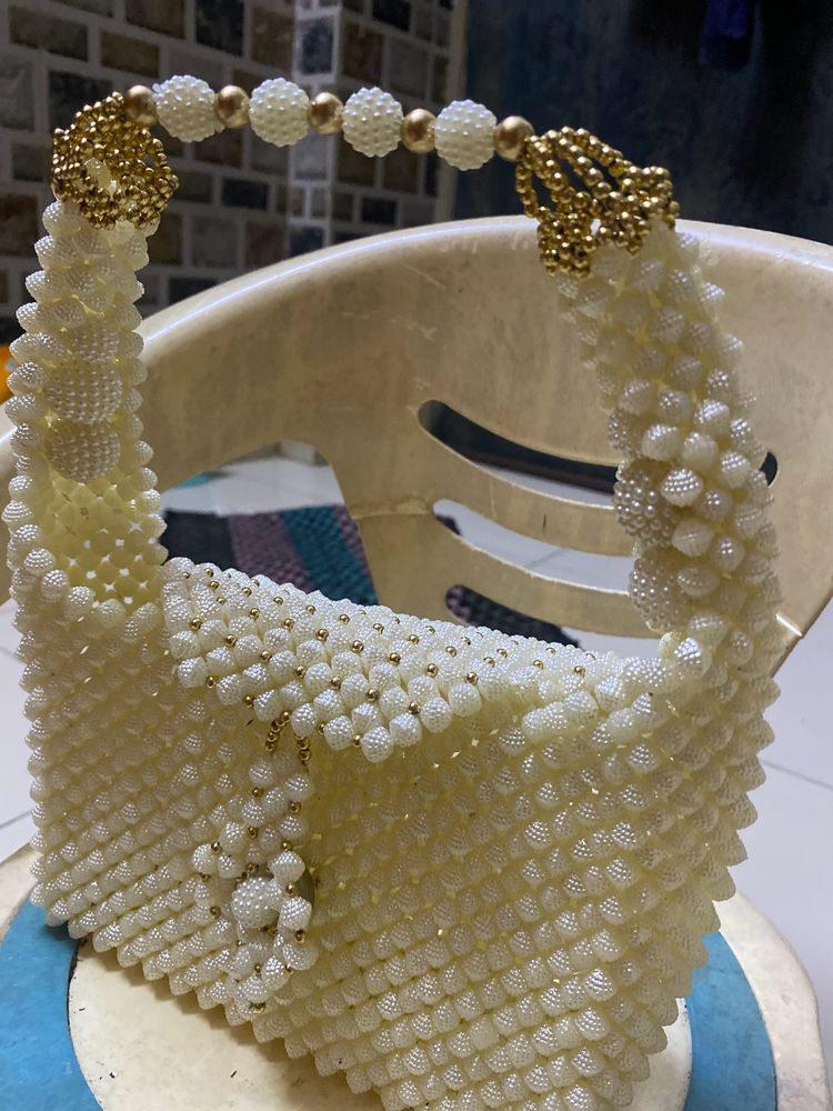 White&golden Purse