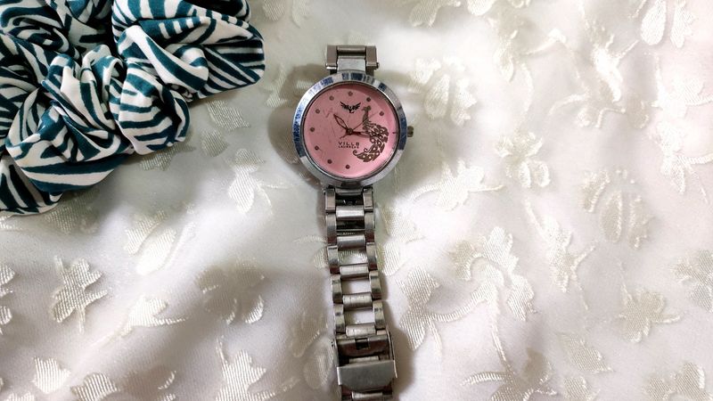 Vills Laurens Watch With Peacock Design Nude Pink
