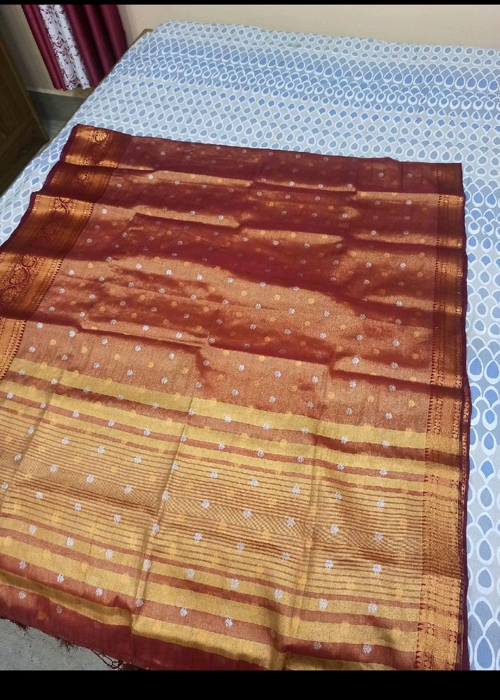 Brand New Tissue Benarasi Silk With Zari Border