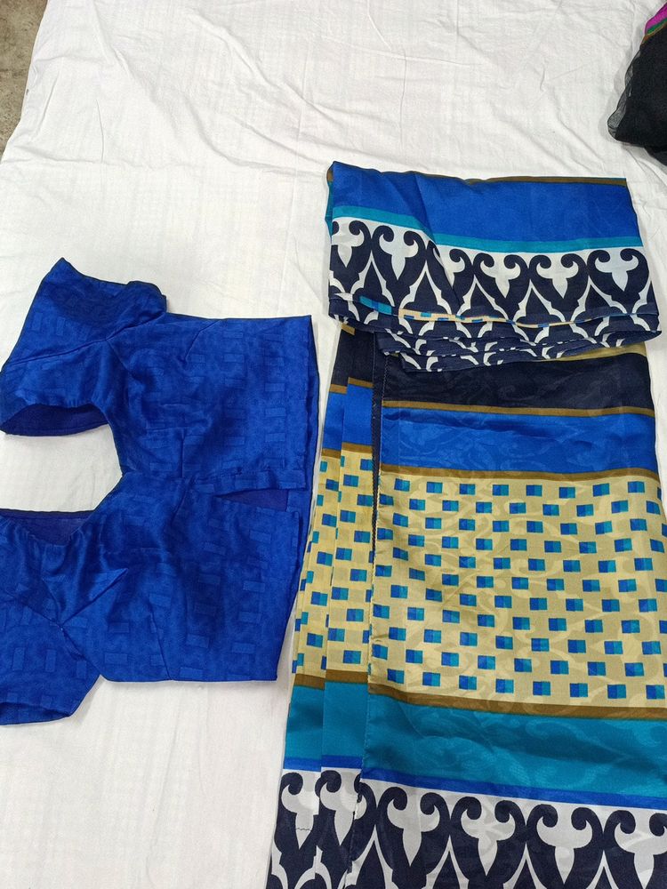 Saree Blue Arganza Silk Sare