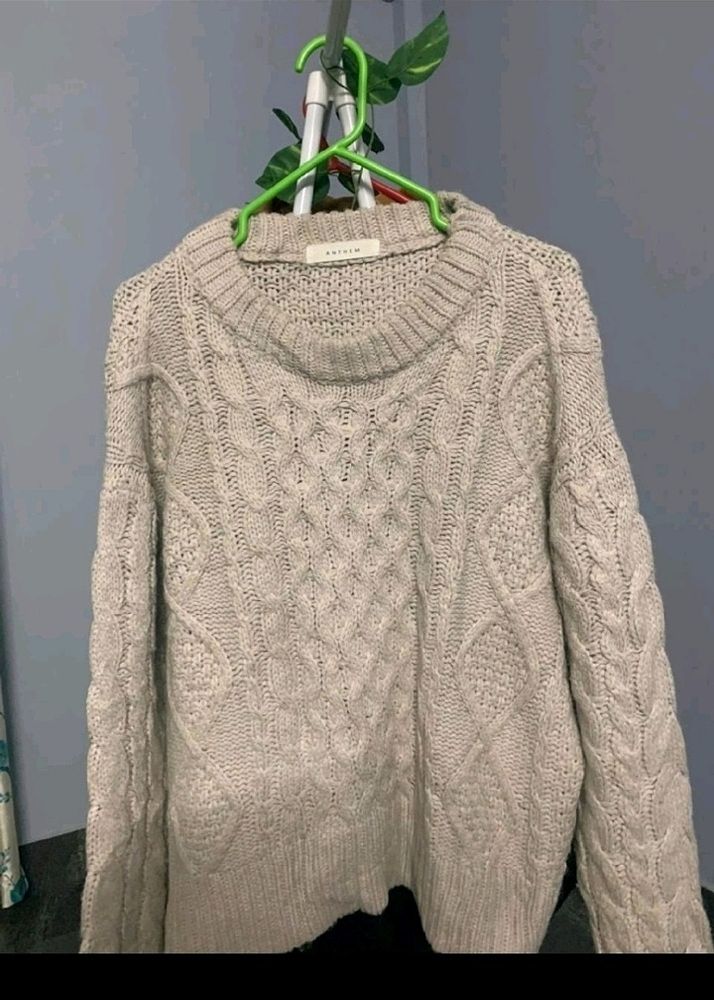 Beige Baggy Sweater