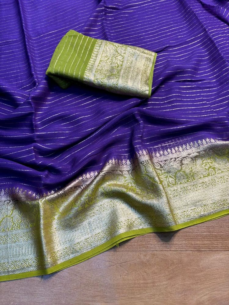 Pure Viscose Georgette Weaving Jacquard Saree🫶