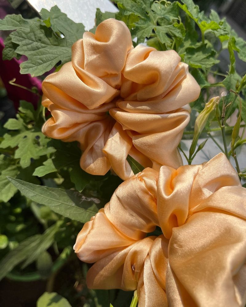 Orange Satin Scrunchie (3)