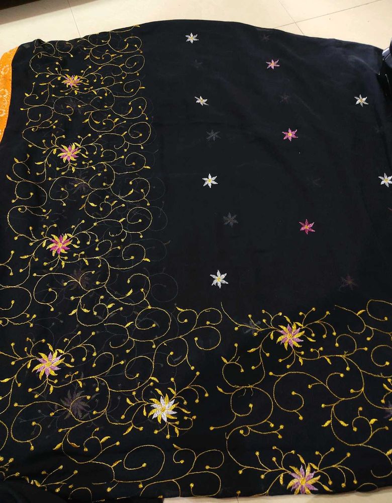 Festive Black Colored Saree