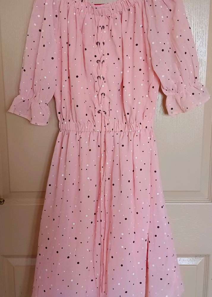 A Peach Printed Dress