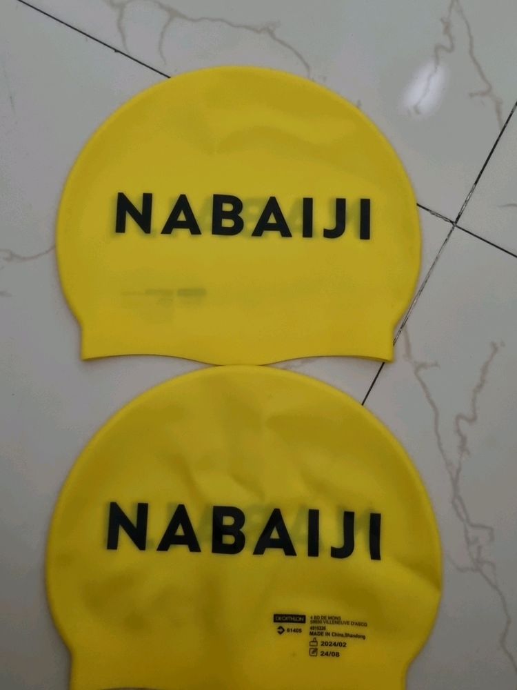 Decathlon Swimming CAP Yellow Color QTY 2