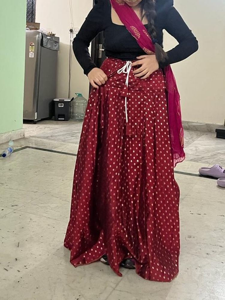 Red Lehenga Skirt