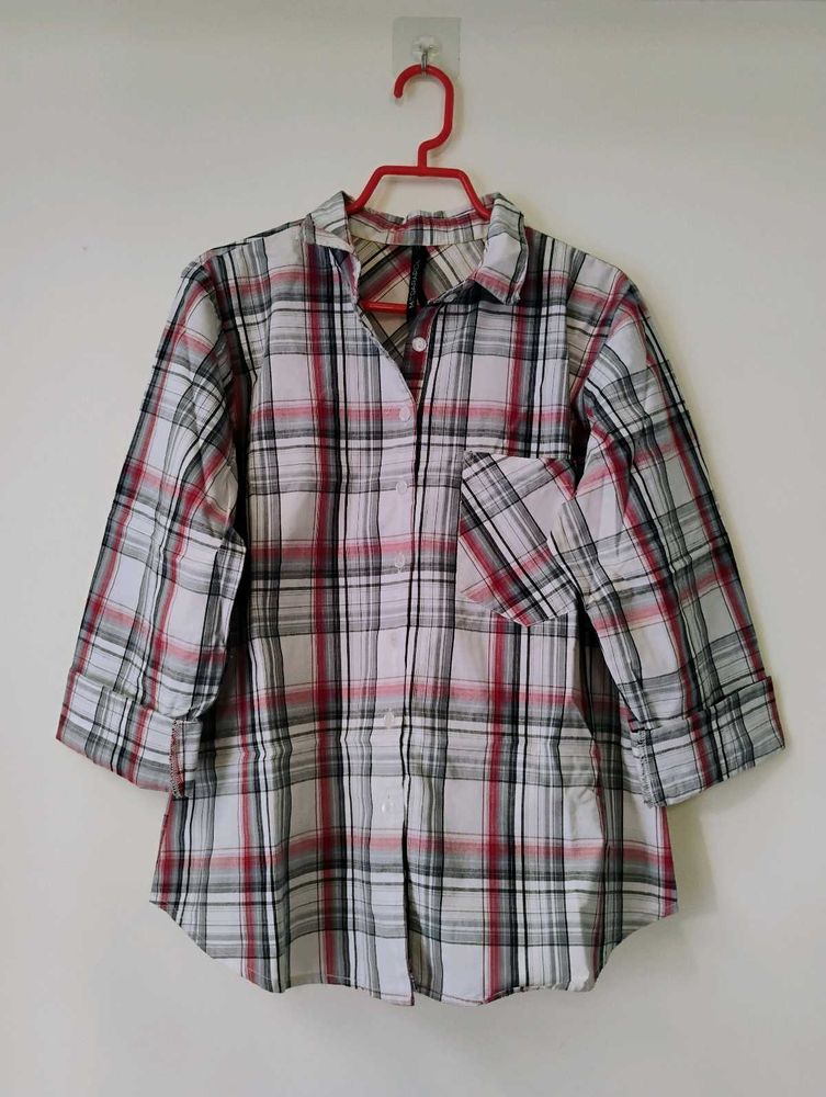 Moda Rapido White Checked Chequered Shirt