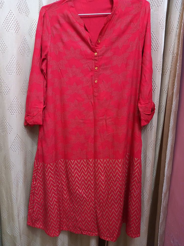 Short A Line Kurta With Two Side Pocket