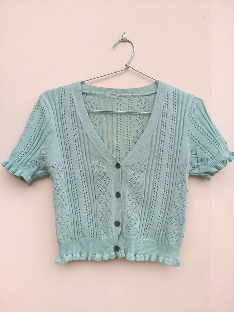 Pastel green cardigan top (UNUSED)