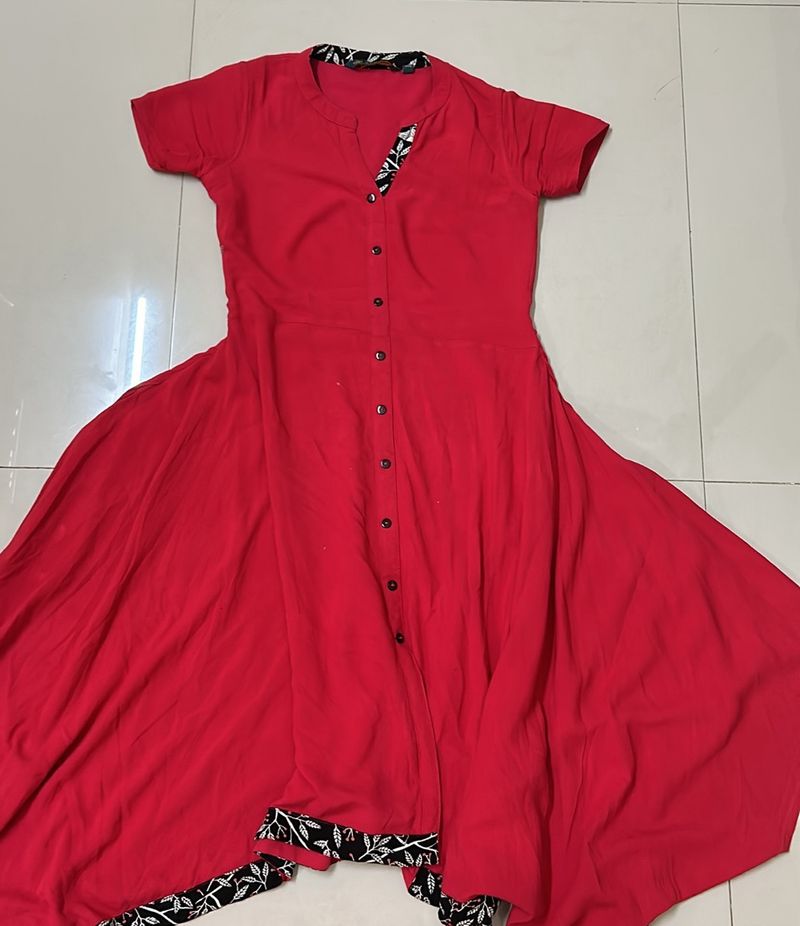 Women’s Red Asymmetric Kurta