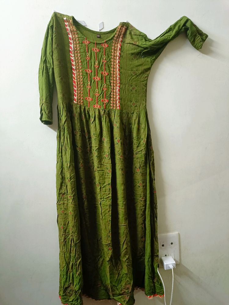 Olive Green Long Kurta