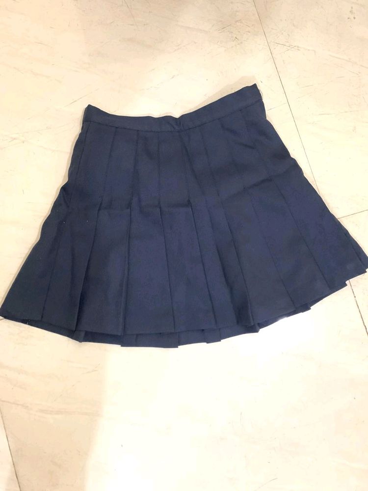 NAVY BLUE KOREAN SKIRT