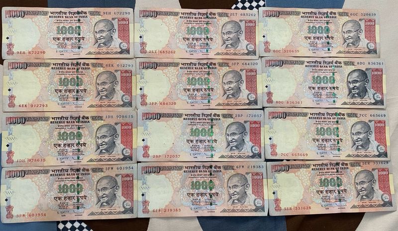 1000rs 12pc Signed By D.Subbarao