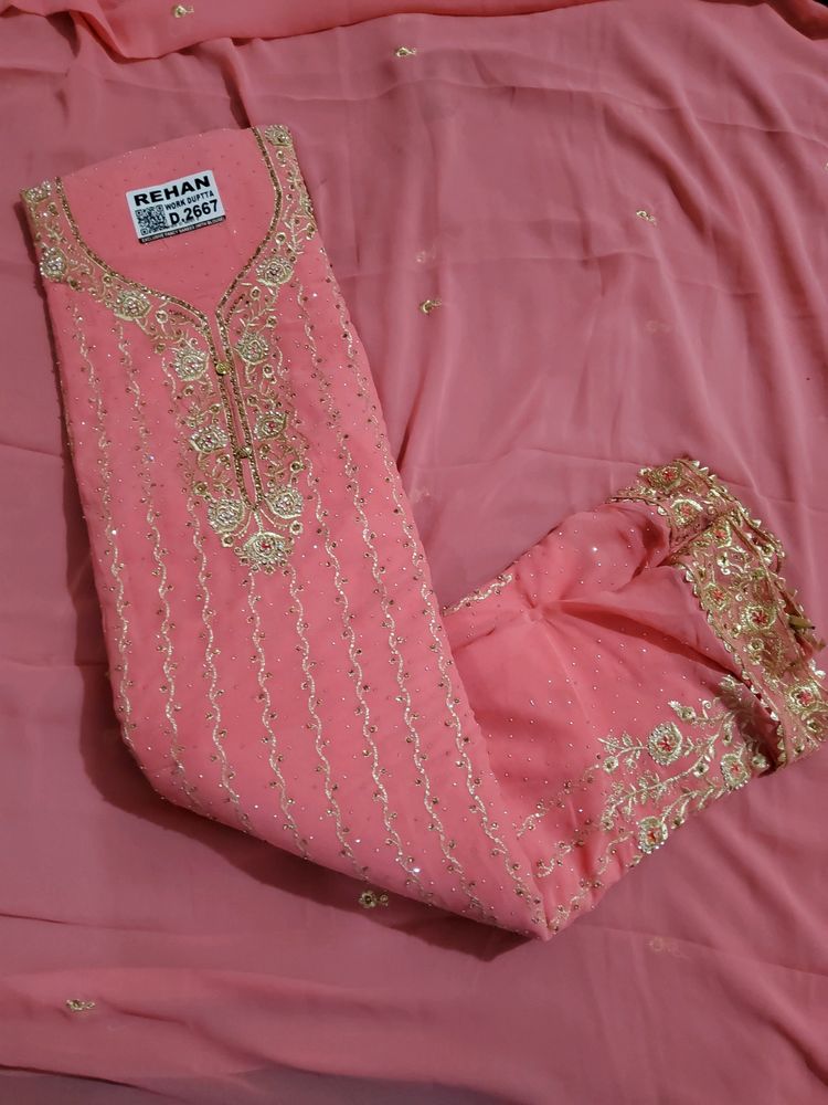 Pakistani Palazzo Semi Stitched Suit