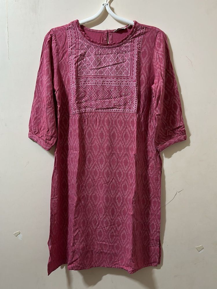 Max Pink Straight Kurthi