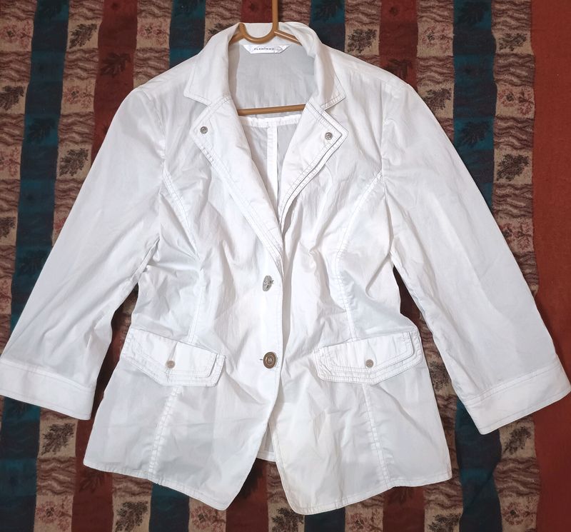 White Thin Jacket For Ladies