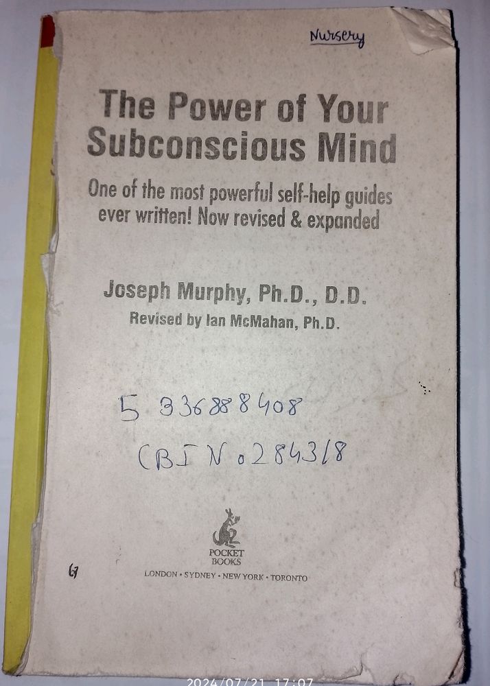 The Power Of Your Subconscious Mind Book By Joseph