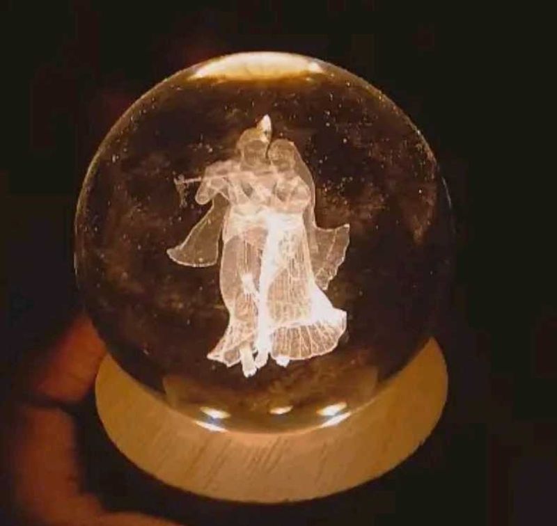 3d Crystal 🔮 Ball Lamp Of Lord Radha Krishna