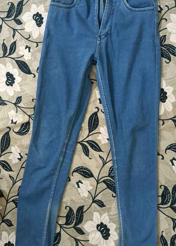 HIGH WAIST BLUE SKINNY JEANS FOR WOMEN