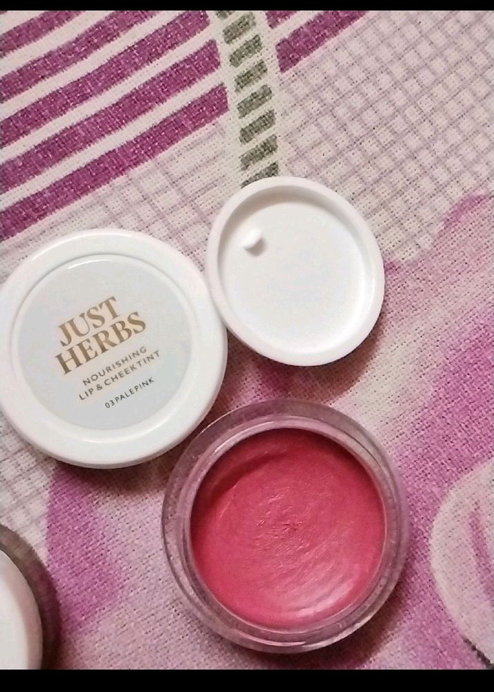 Lip And Cheek Tint By Just Herbs Pale Pink And Soft Nude