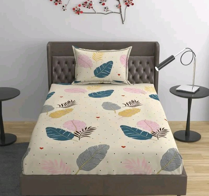 Cotton Printed Single Bedsheet with Pillow Cover