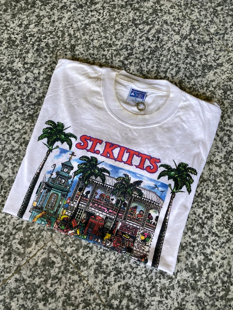 St.Kitts 90s Print Vintage Unisex Tee