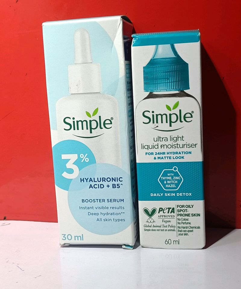 Simple Combo Of Hyaluronic Serum & Moisturizer