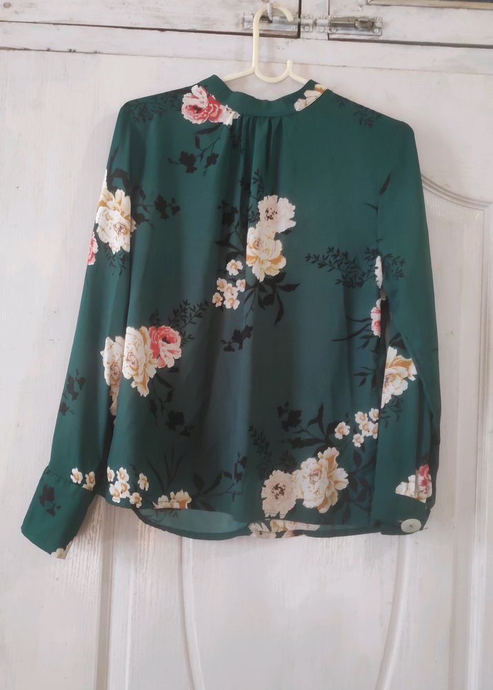 Harpa Green Floral Printed Top