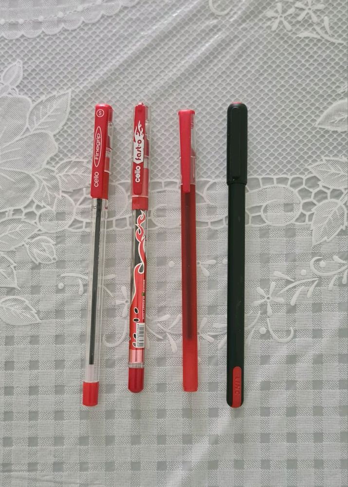 4 Red Ball Pens