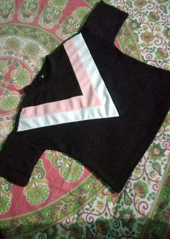 Colour Block Crop Top