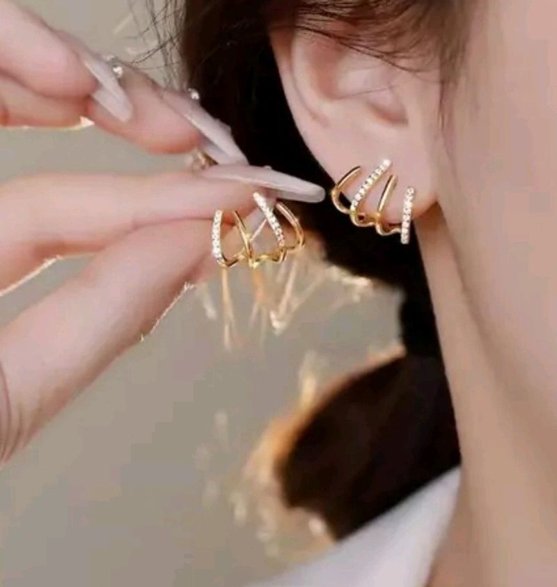 Korean Claw Ear Hook Clip stud Earrings