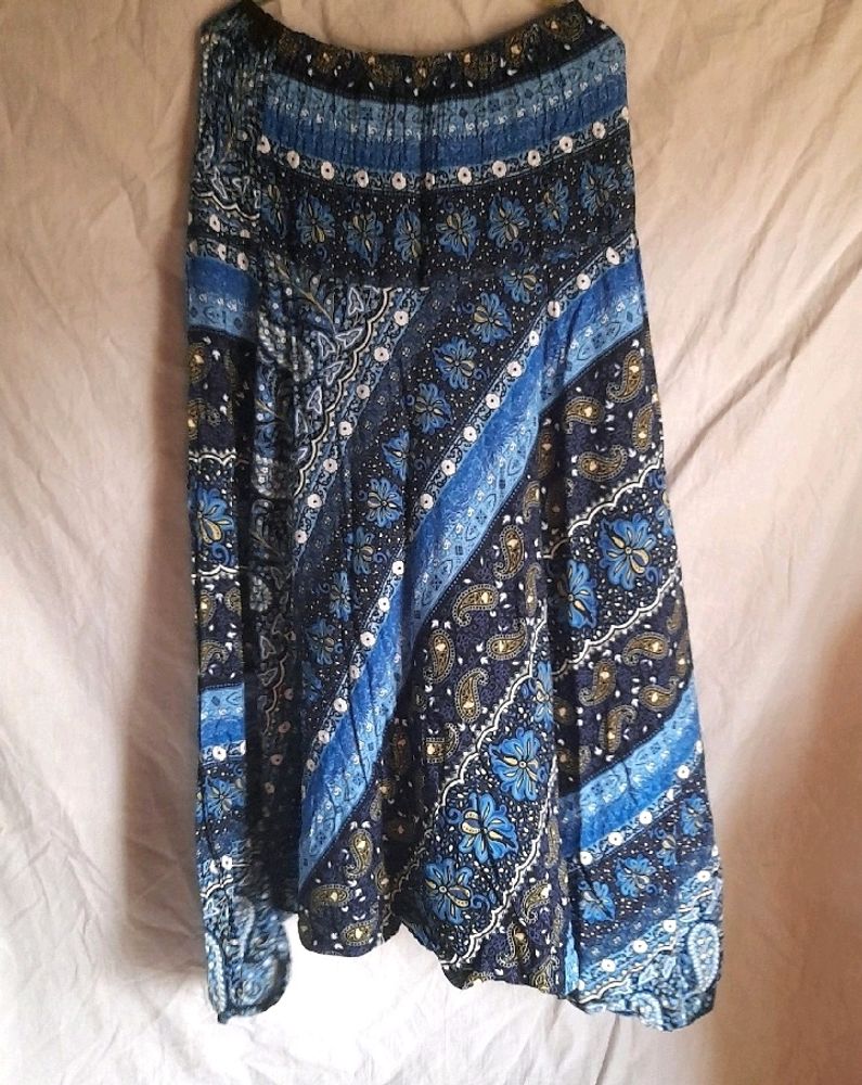 💙 Blue Multicolor Design Printed Dhoti Pants, Har