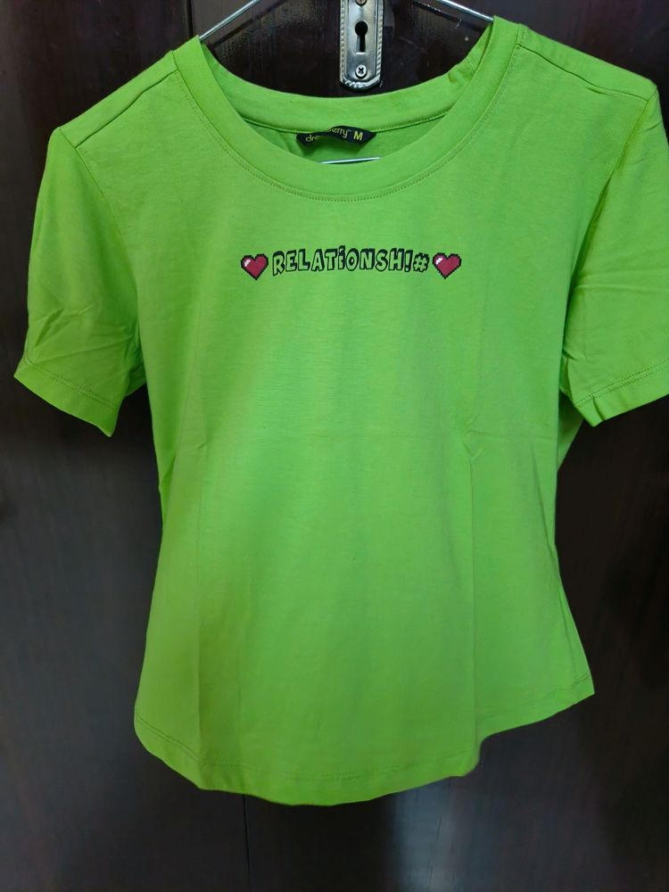 CUTE CROP TSHIRT- Neon Green