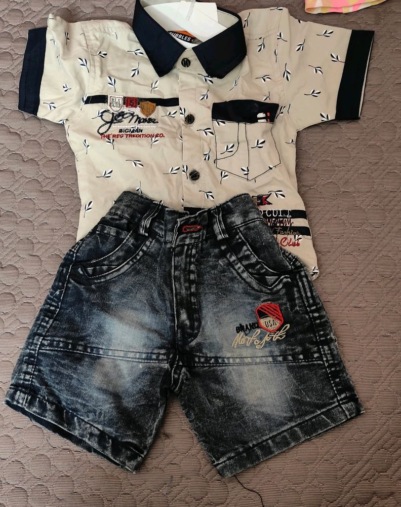 Boy Shirt With Denim Trouser