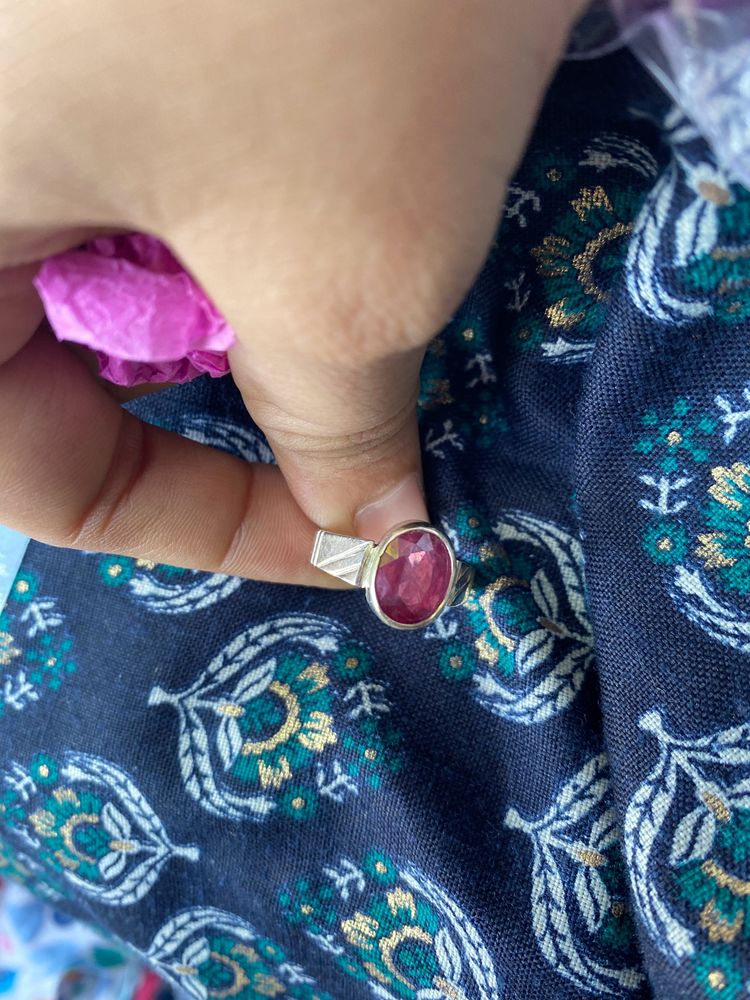 Natural Ruby Ring In Panch Dhatu