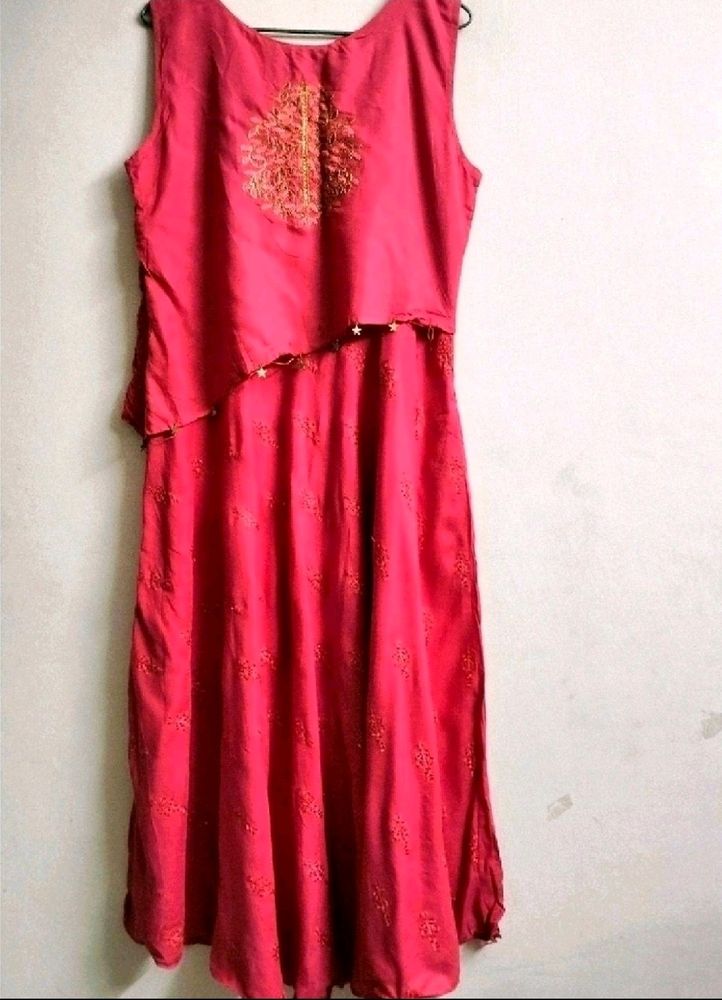 Unused Long Frock With Sleeves Attached Inside