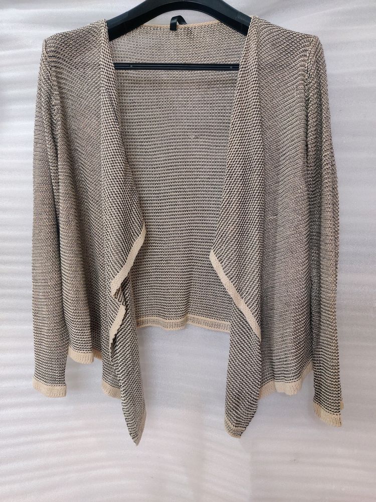 Beige High Low Front Shrug