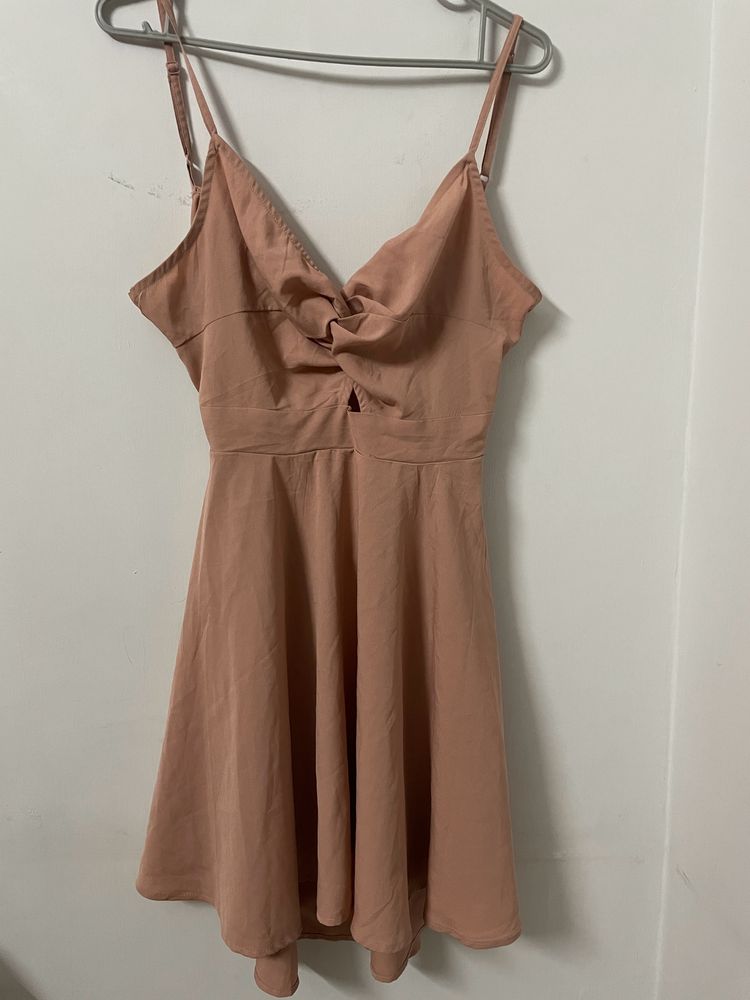 Peach Backless Dress