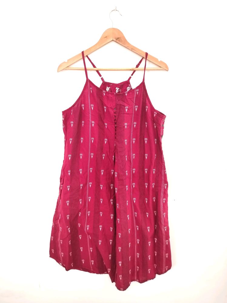 Maroon Printed Dress ( Women)