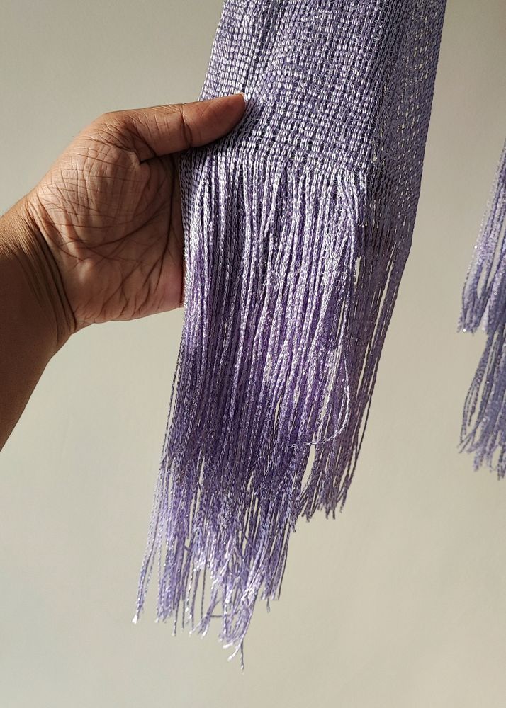 Lavenders Shimmer Scarf With Tassles