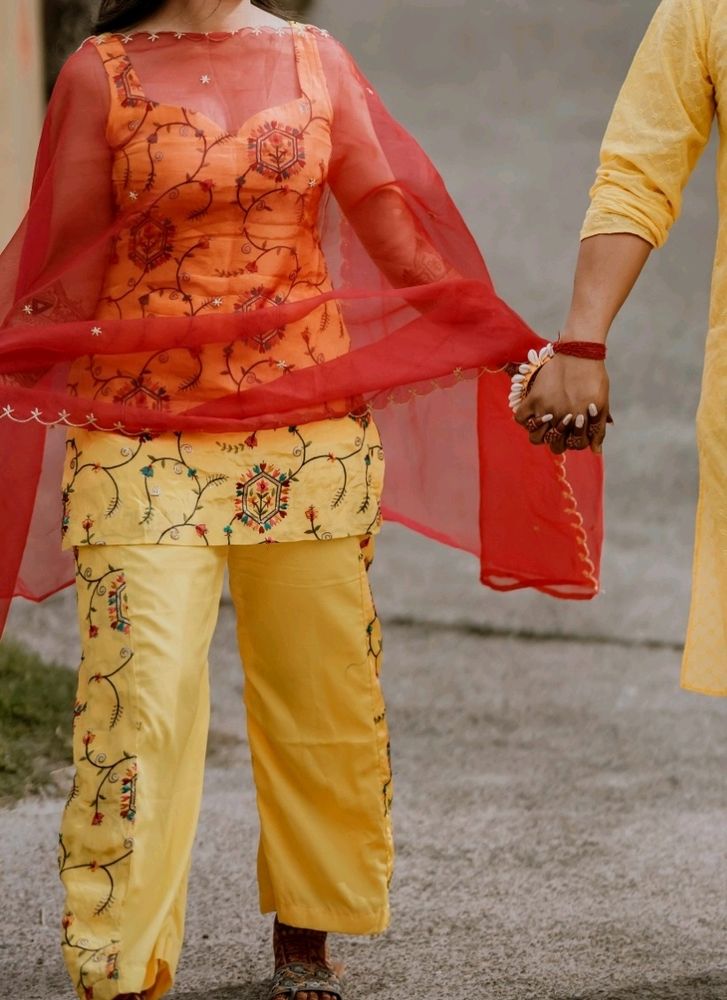 Yellow Sharara For Wedding ❤️