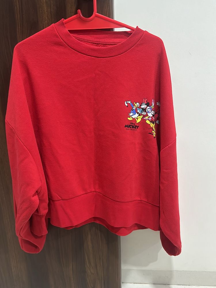 Red Crop Sweatshirt