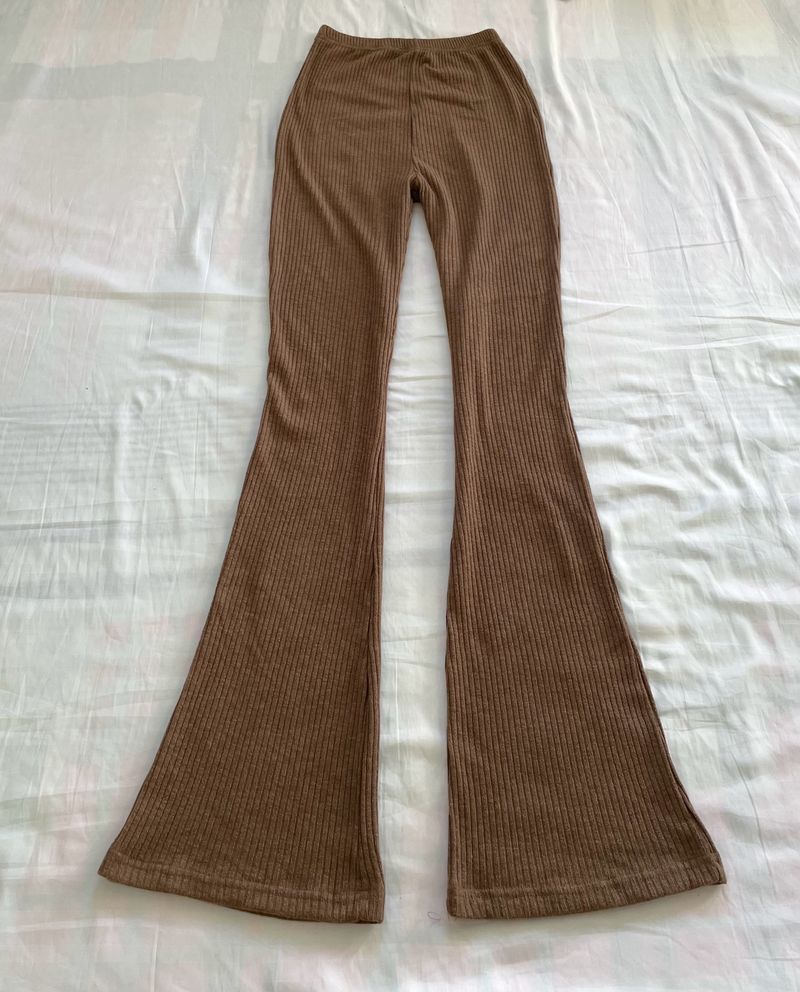 Solid high waist flare pants