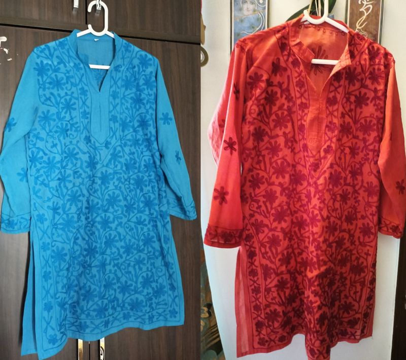 Combo Of 2 Beautiful Lucknowi Kurtis