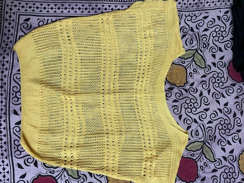 Knitted Woollen Yellow Top