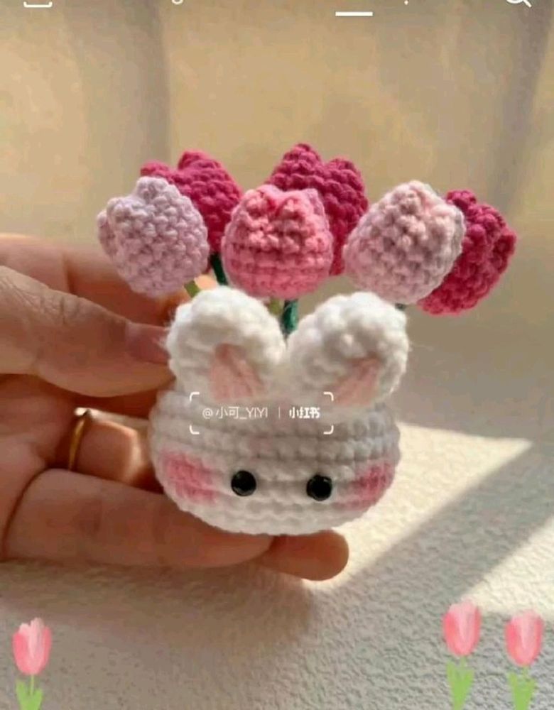 Crochet Bunny Flower Pot!!