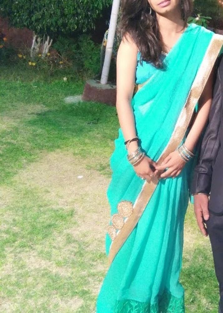 Sea Green Party Wear Saree