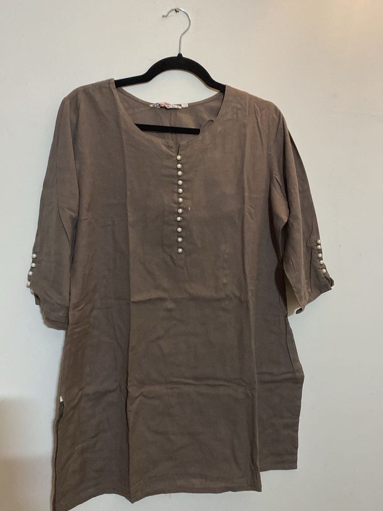 Women Khakhi Coloured Kurta